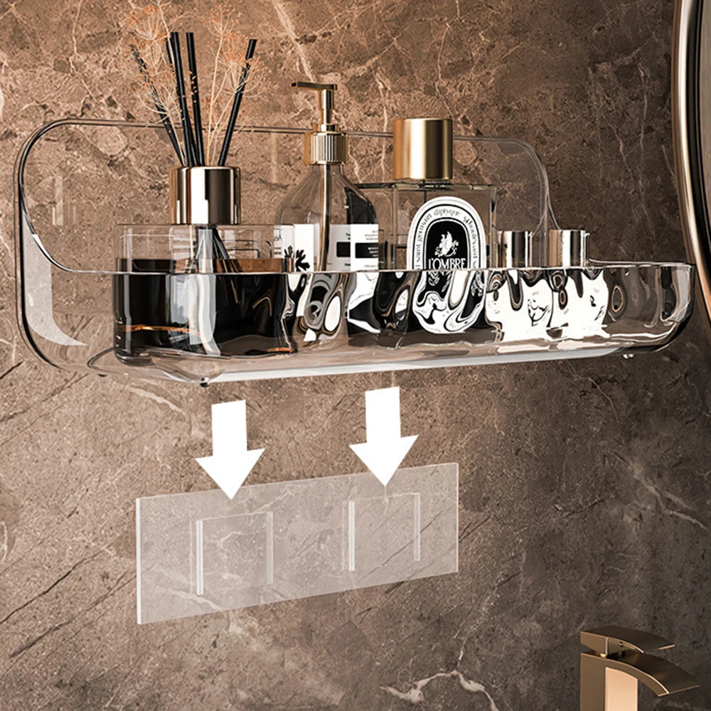 Acrylic Bathroom Shelf Household Toilet Wall Hanging Washstand Perforation-Free Cosmetics Storage Organizer on the Wall