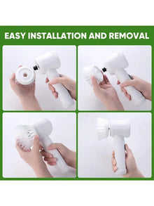 2025 Cordless Electric Spin Scrubber with 5 Brushes,IPX7 Waterproof Rechargeable Bathroom Cleaner for Tile/Shower/Grout Cleaning