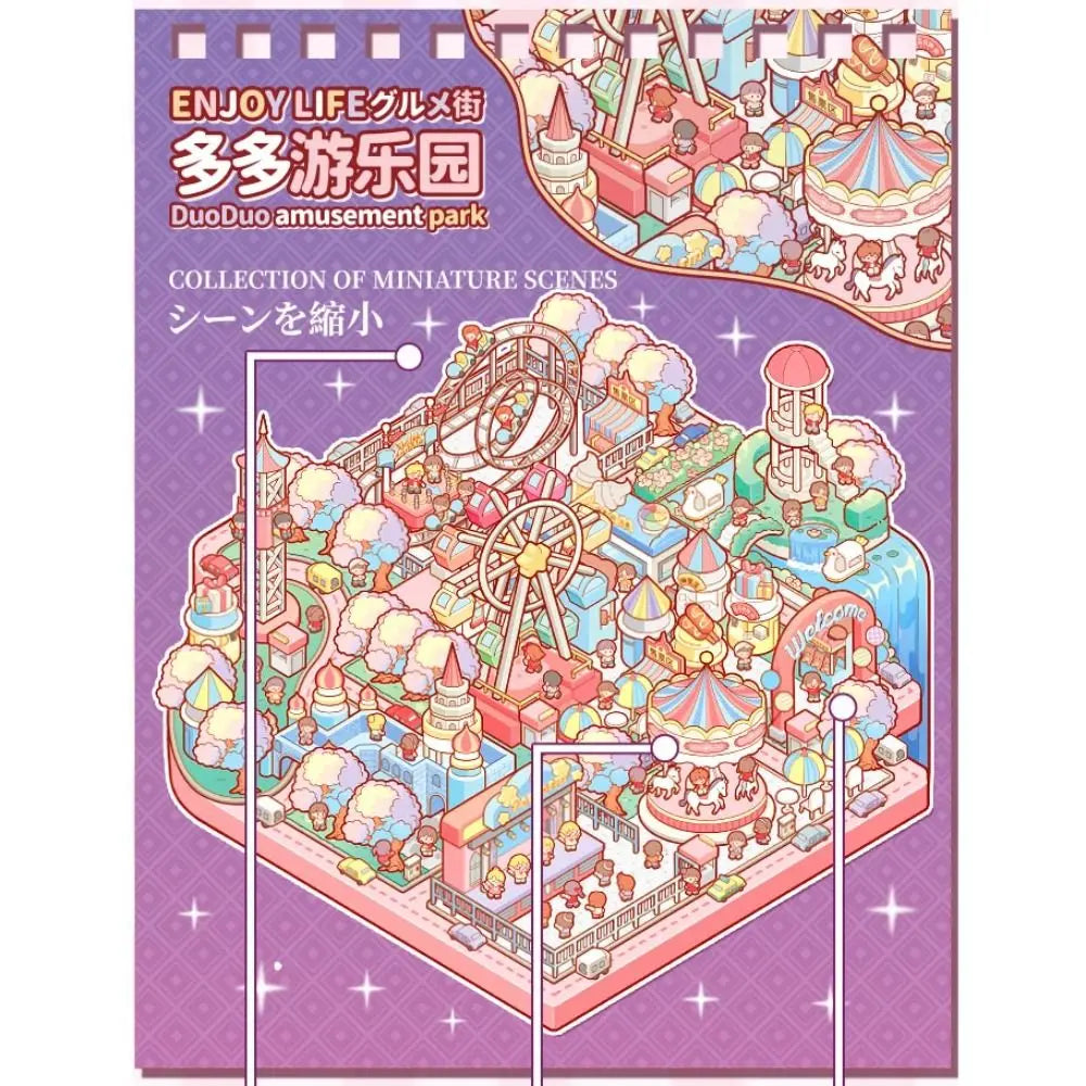New PET Miniature Scene Collection Cartoon Visual Stacking Landscape Sticker Book DIY 3D 3D Pocket Cabin Scene Stickers Kids