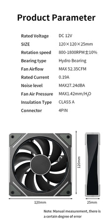 TEUCER Prism  ARGB PC Fan 12cm Computer Case Fan Kit Water Cooler 4pin PWM 5V 3PIN Cooling Fans