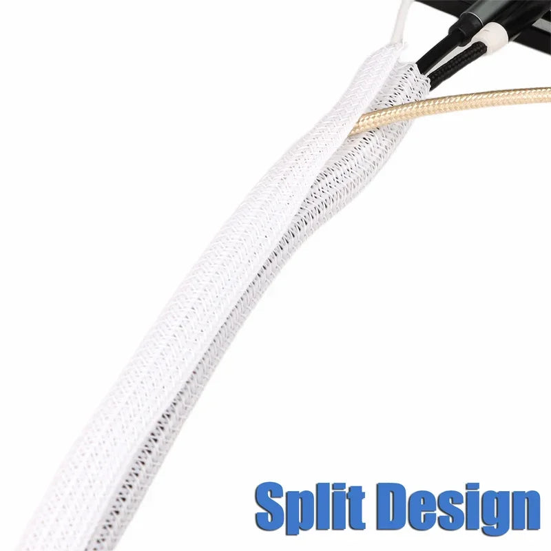 1~50m PET Braided Expandable Cable Sleeve 2~50mm Flexible Self Closed Insulated Wrap Pipe Tube Line Protector Wire Organizer