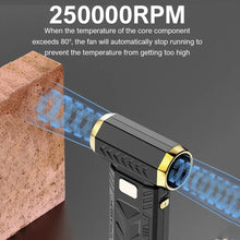 M18 Brushless Turbo Blower Jet Fan 400000RPM Powerful Electric Portable Dust Cleaner 53m/s Type-C Charging Violent Fan