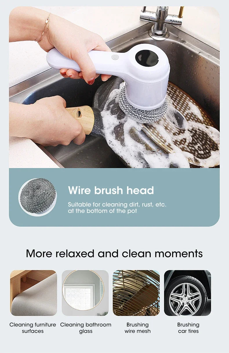 2025 Cordless Electric Spin Scrubber with 5 Brushes,IPX7 Waterproof Rechargeable Bathroom Cleaner for Tile/Shower/Grout Cleaning