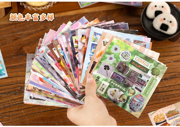 20 Sheets PET Die cut Stickers book Retro Cartoon Decorative handmade Scrapbooking Material Diary Japanese Stationery Supplies