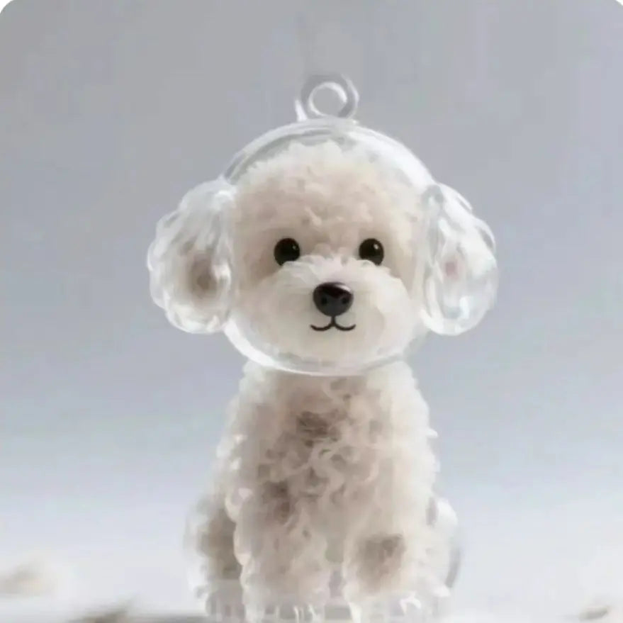 Creative Dog Hair Storage Keychain Transparent Dog\Cat Shape Memorial Pendant Handmade DIY Pet Souvenirs for Pet Lovers Gift