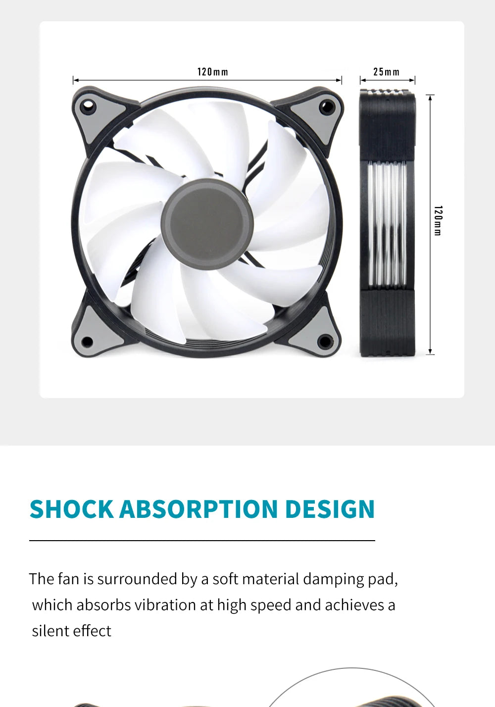 Aigo AR12PRO Computer Case Fan Ventoinha PC Unlimited Space 120mm RGB Fan 4pin PWM CPU Cooling Fan 3pin5v Argb 12cm Ventilador